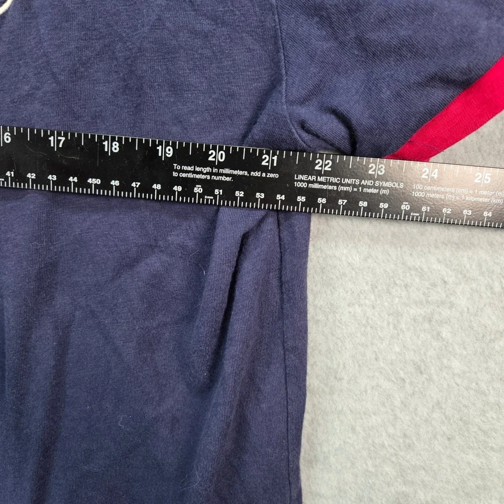 Polo Ralph Lauren T-Shirt Mens XL Navy Blue Red Ringer Crest Notched Neck